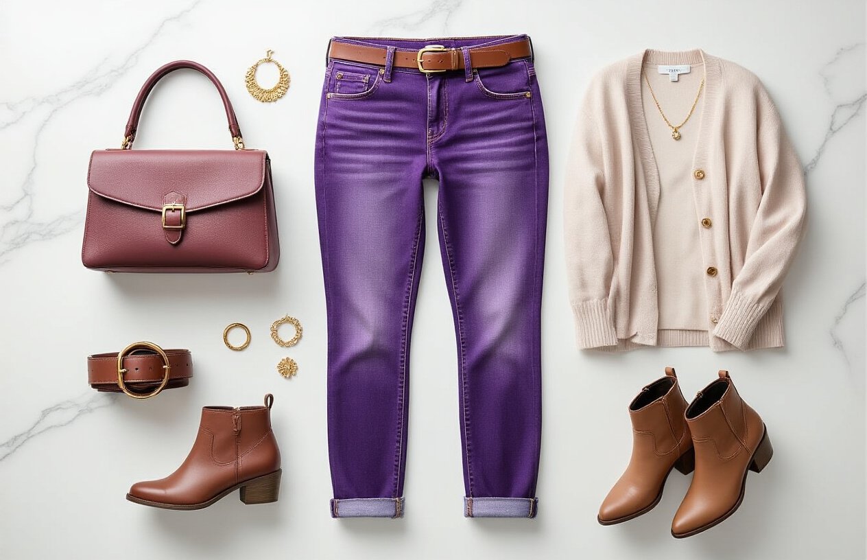 Complete Your Purple Jean Outfits with Strategic Accessories
