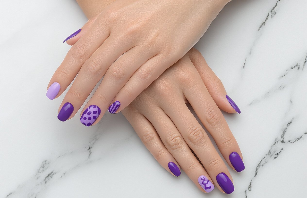 Simple Purple Nail Art Designs for Beginners