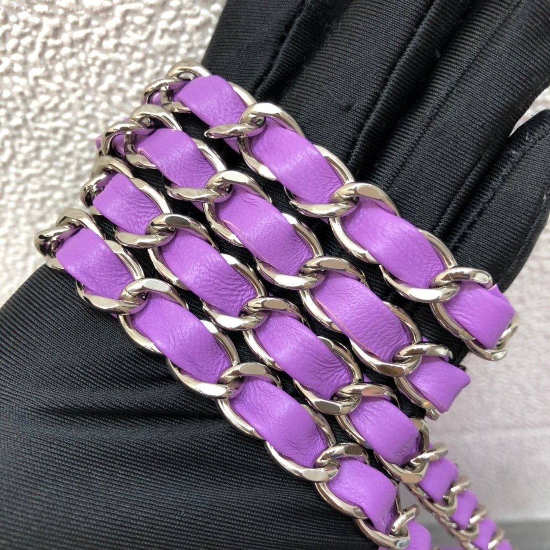 elegant quilted purple shoulder bag with chain detailing elegant quilted purple shoulder bag with chain detailing