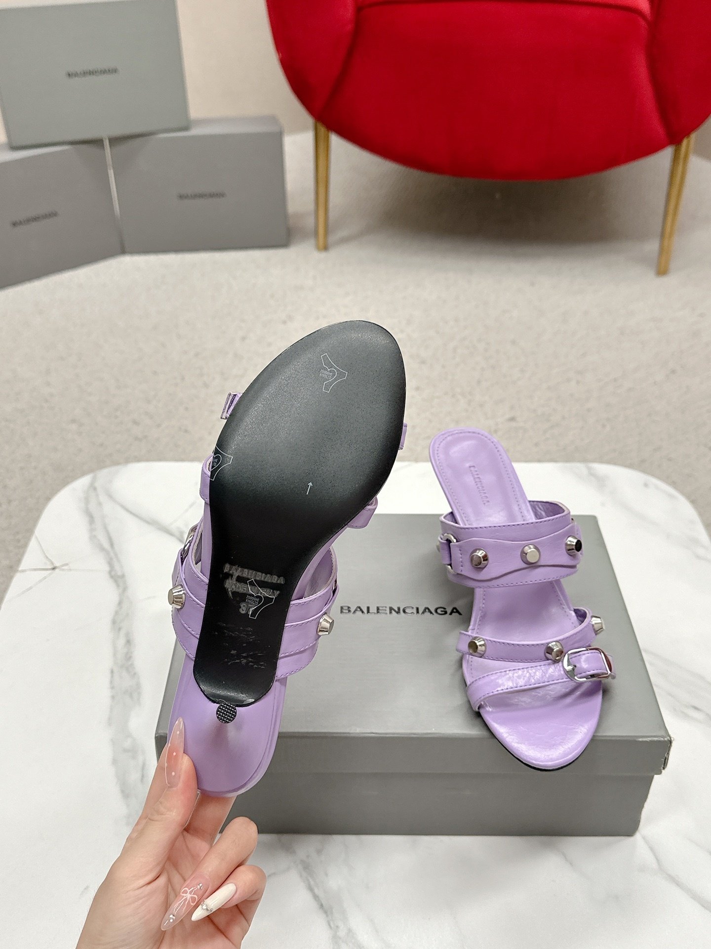 elegant lavender studded heel sandals elegant lavender studded heel sandals