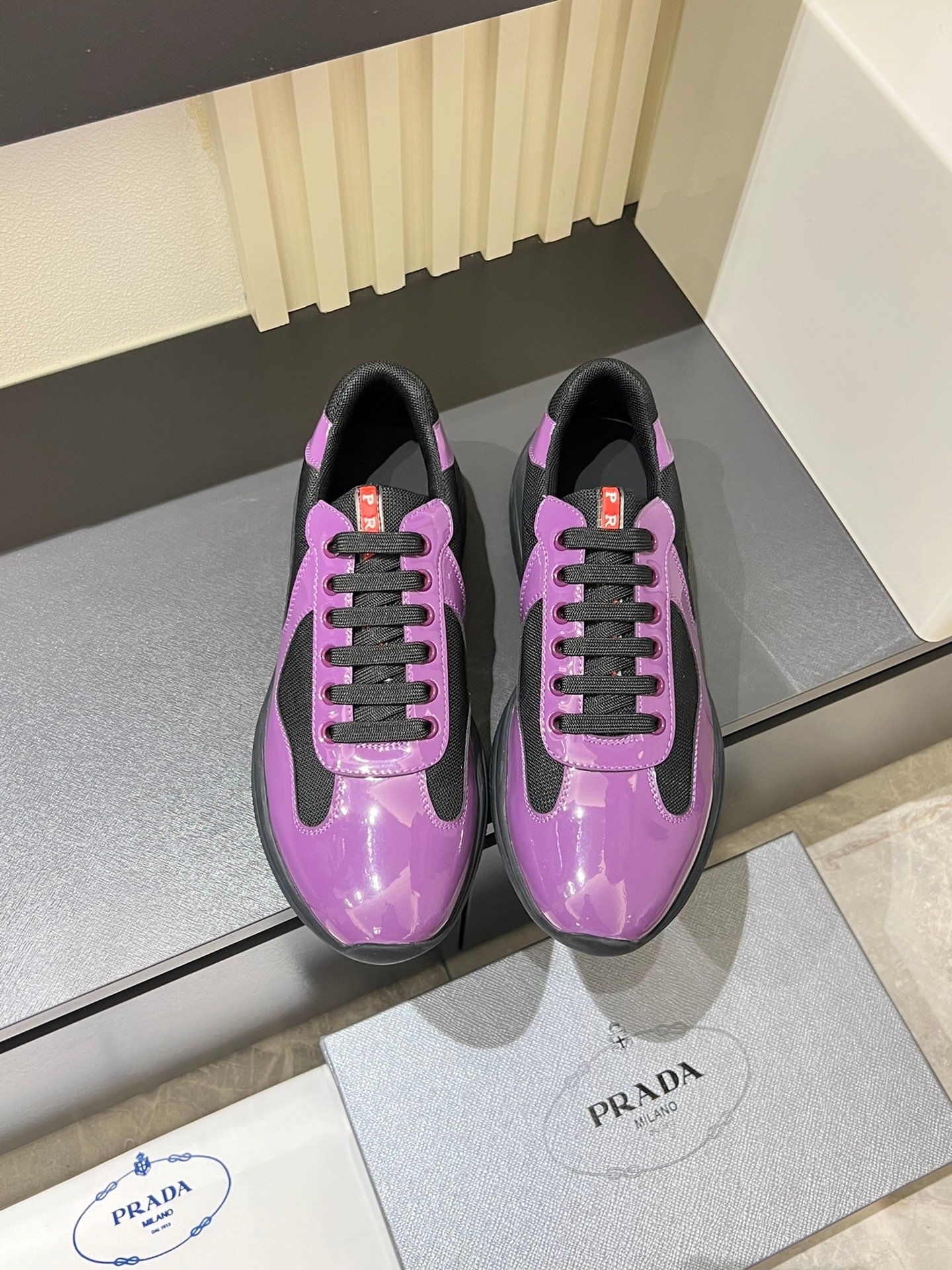 glossy purple lace up fashion sneakers glossy purple lace up fashion sneakers