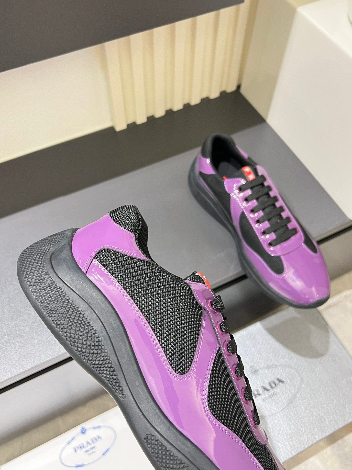 glossy purple lace up fashion sneakers glossy purple lace up fashion sneakers