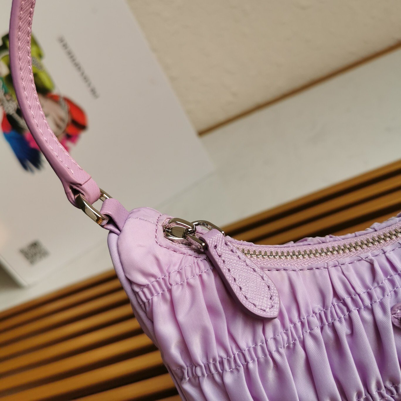lavender ruched shoulder mini bag lavender ruched shoulder mini bag