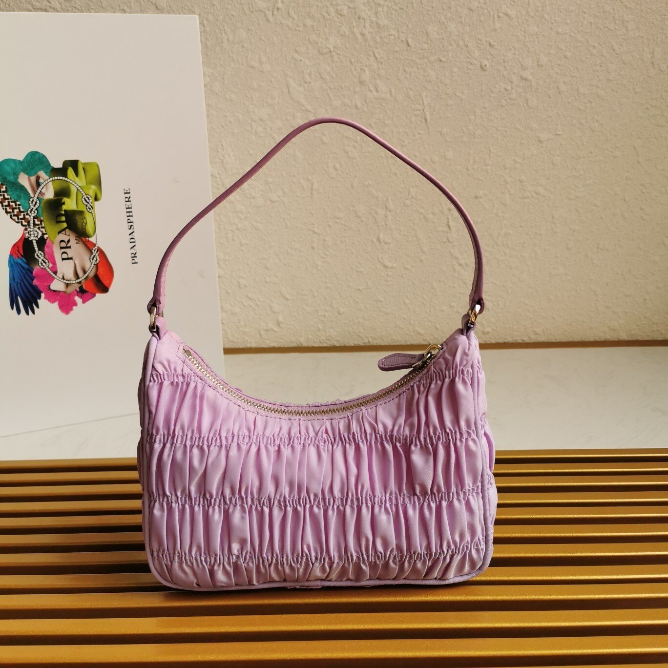 lavender ruched shoulder mini bag lavender ruched shoulder mini bag