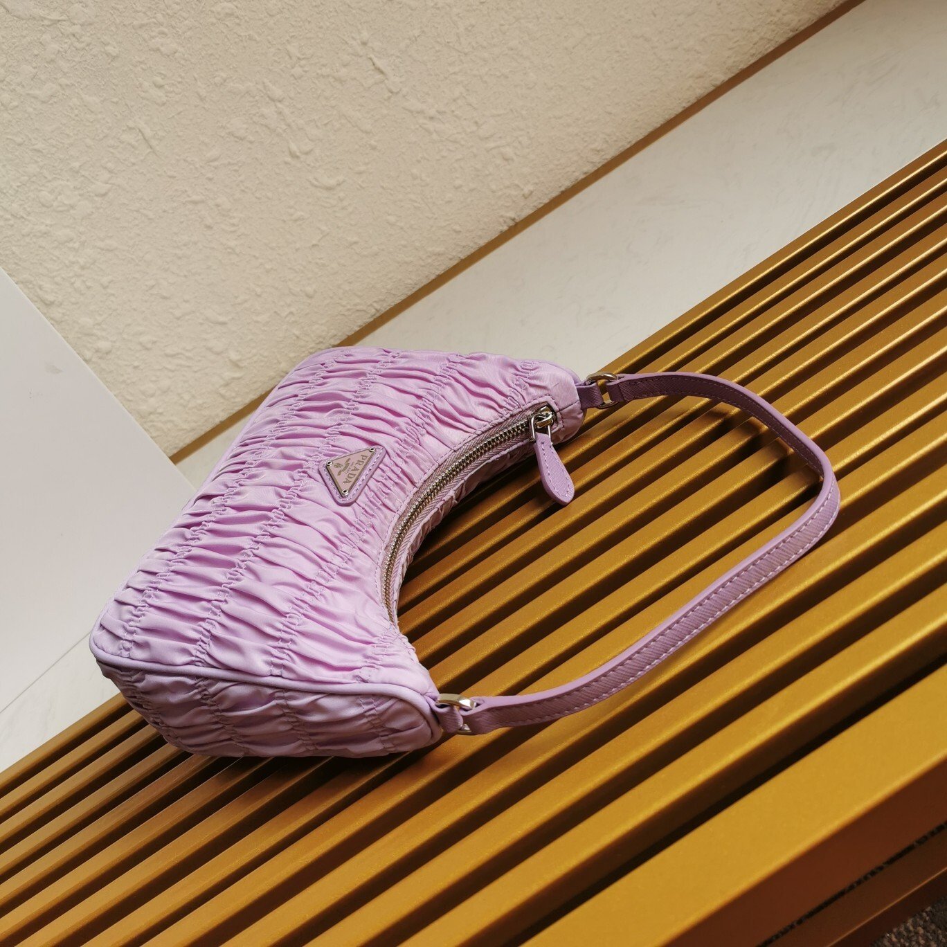 lavender ruched shoulder mini bag lavender ruched shoulder mini bag