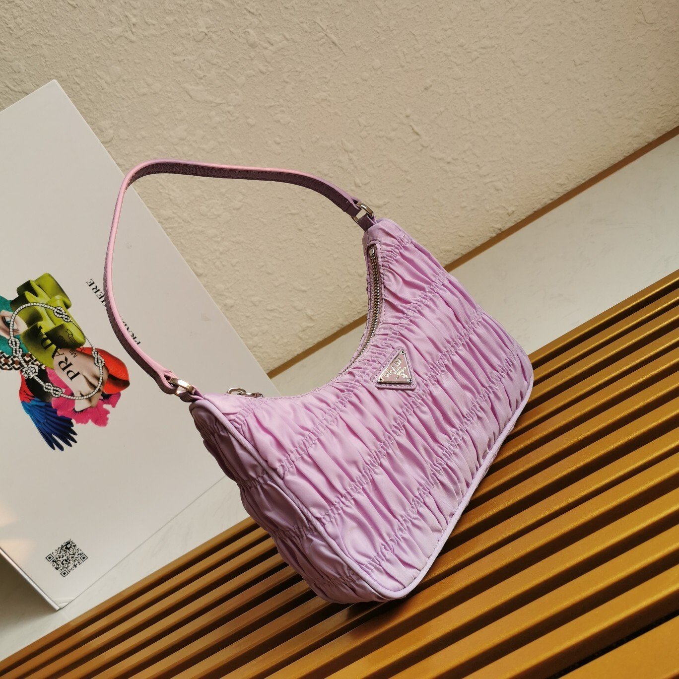 lavender ruched shoulder mini bag lavender ruched shoulder mini bag