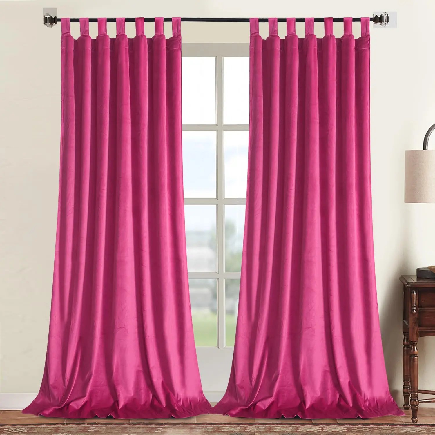 christmas polyester plain purple decorative curtain 8