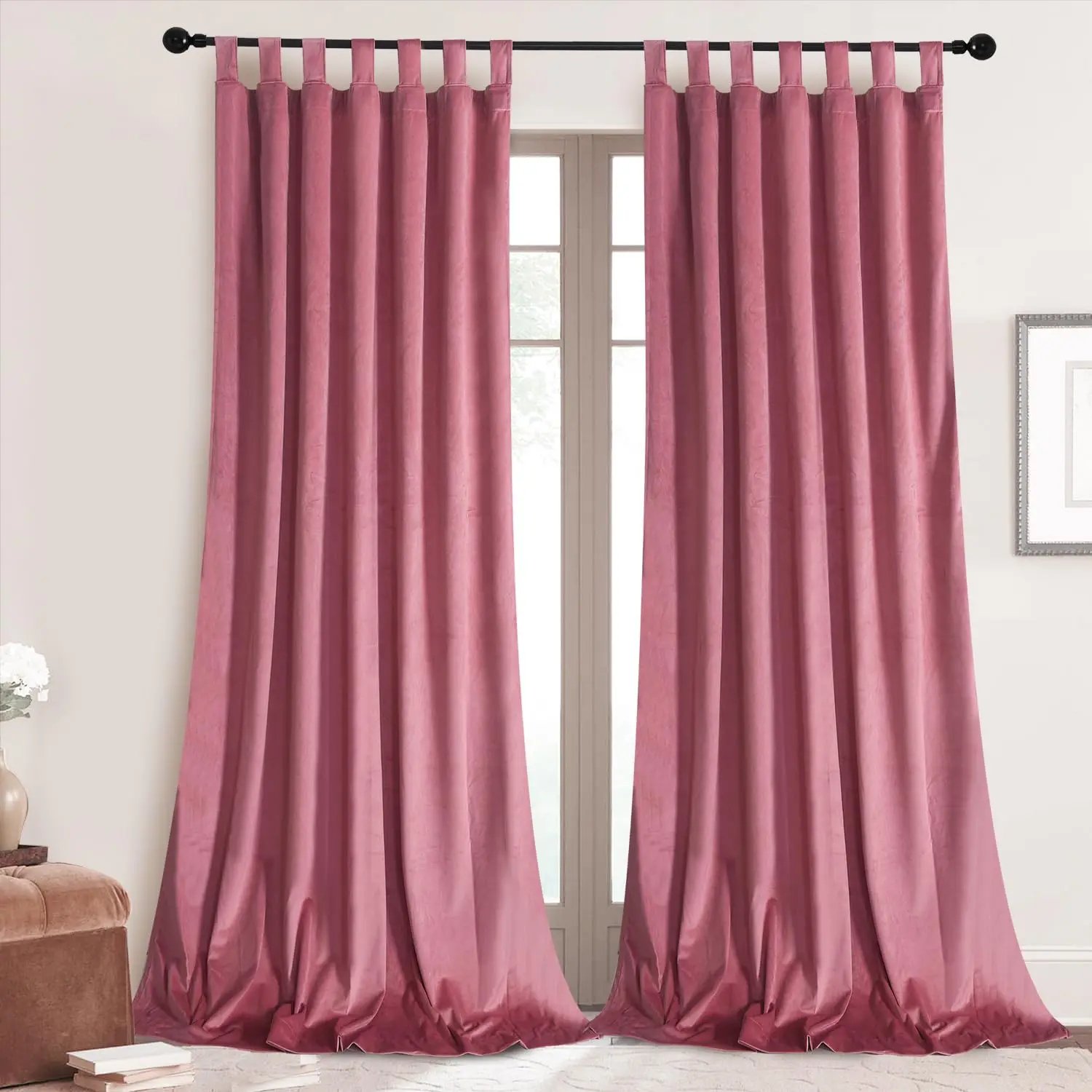 christmas polyester plain purple decorative curtain 11